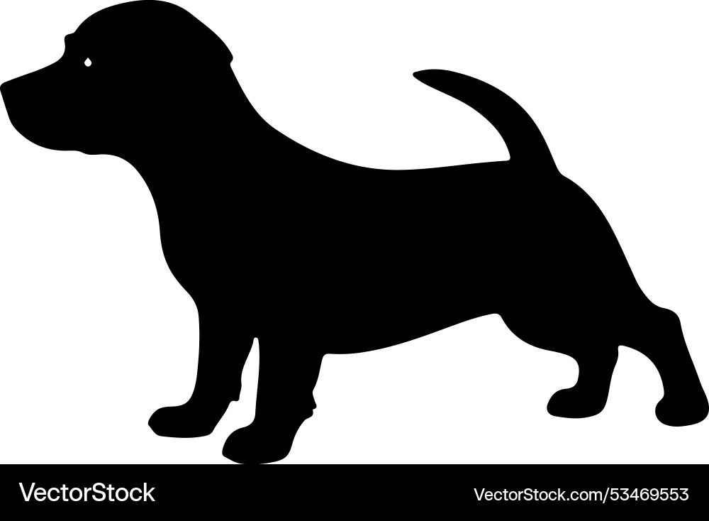 Cute puppy silhouette art Royalty Free Vector Image