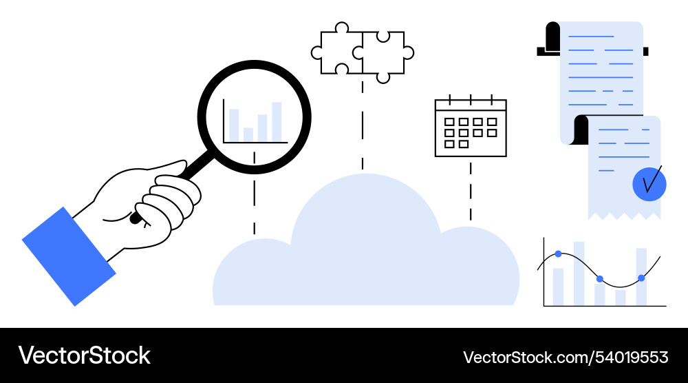 Data analysis and cloud integration Data analysis and cloud integration vector image