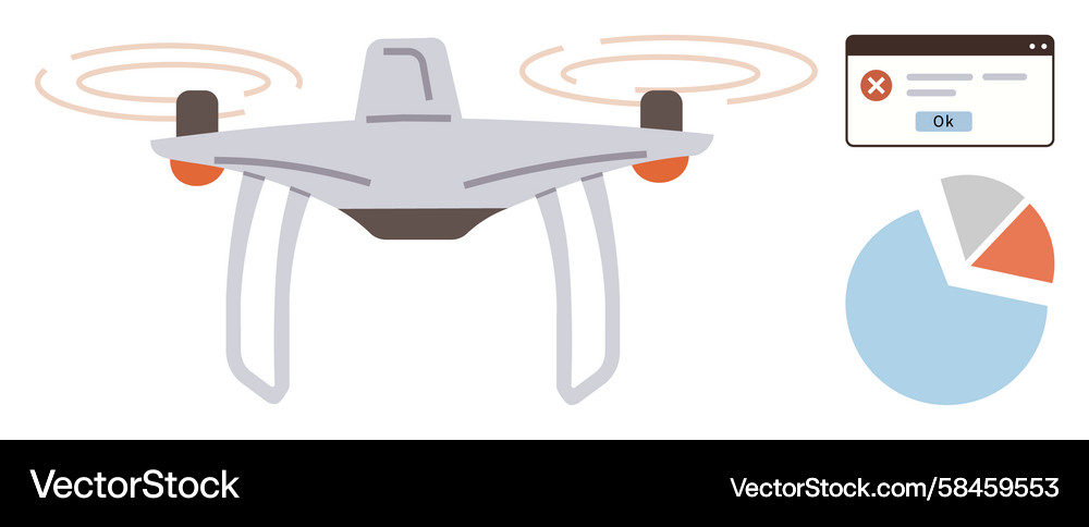 Drone Error Notification System Vector Image