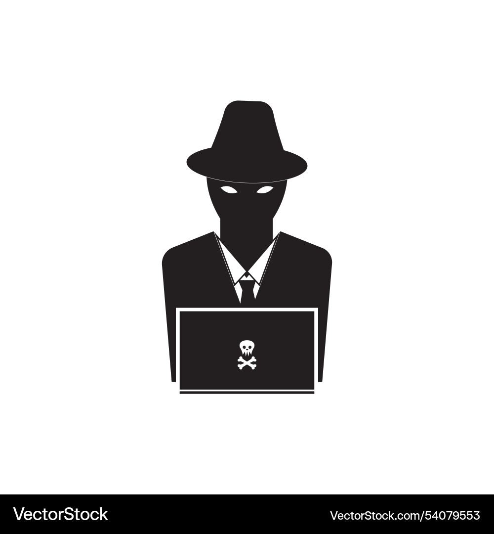 Hacker icon logo background vector image