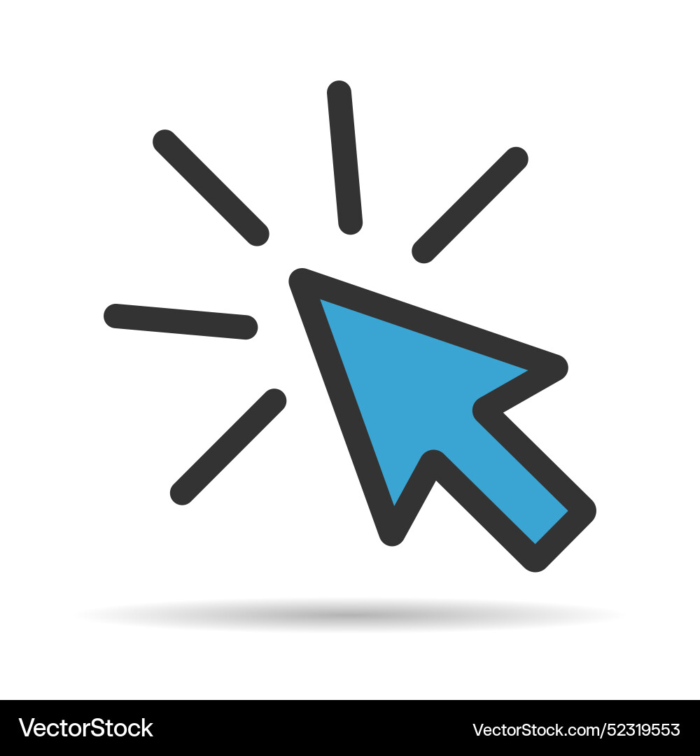 Klicken Sie auf Pfeil Maus Schatten Symbol Web-Taste Cursor Klicken Sie auf Pfeil Maus Schatten Symbol Web-Taste Cursor vektorbild
