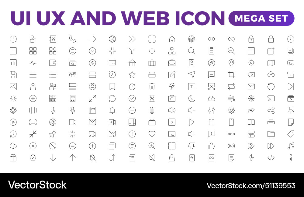 Mega set of ui ux icon user interface iconset Mega set of ui ux icon user interface iconset vector image