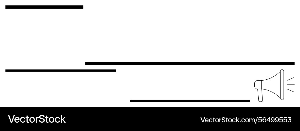 Megaphone with horizontal lines suggesting Megaphone with horizontal lines suggesting Vector Image