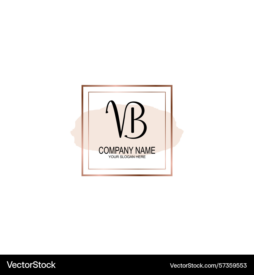 Minimalist handwritten vb initial logos with soft Vector Image