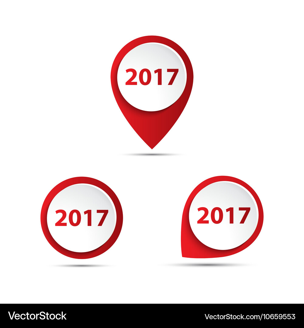 Neujahr 3D Pointer Icons Vektorbild