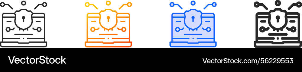 Secure iconthin linear gradient blue stroke Secure iconthin linear gradient blue stroke vector image