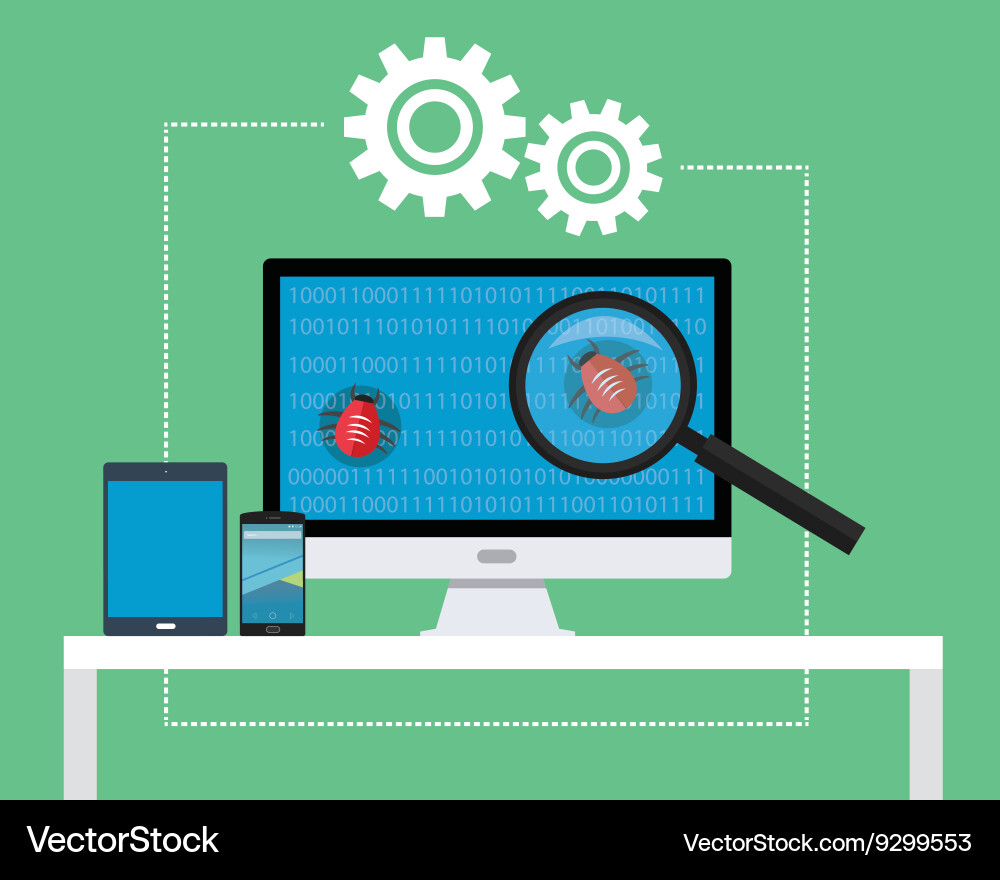 Softwaretest und Debugging vektorbild