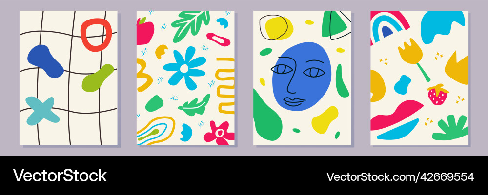 Abstract shape pattern set modern square Abstract shape pattern set modern square vector image