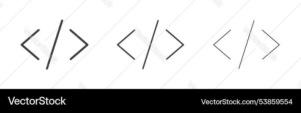 Code icon set Code icon set vector image