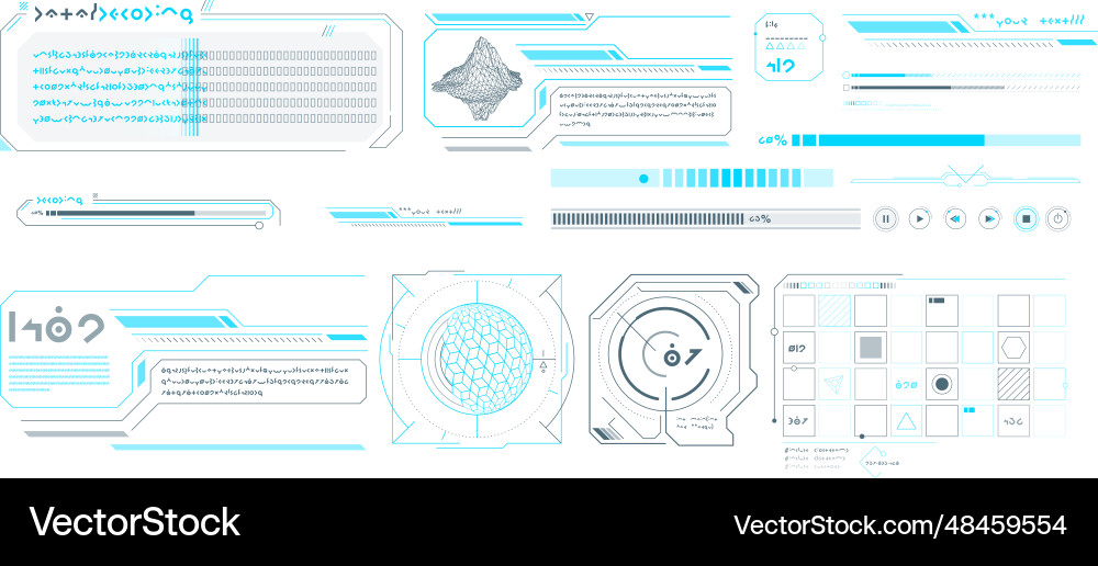 Data elements for sci-fi interface Data elements for sci-fi interface vector image