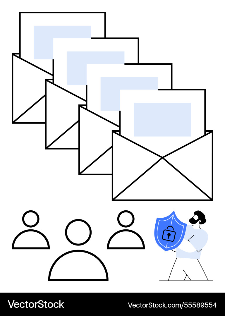 Digital communication email security and data Digital communication email security and data vector image