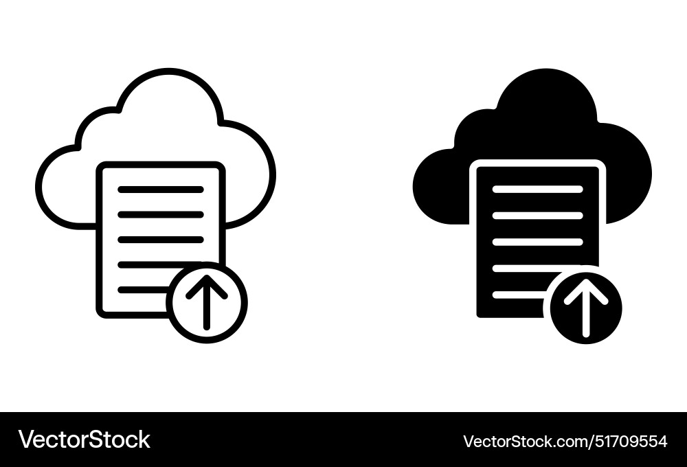 Document upload to cloud icon vector image