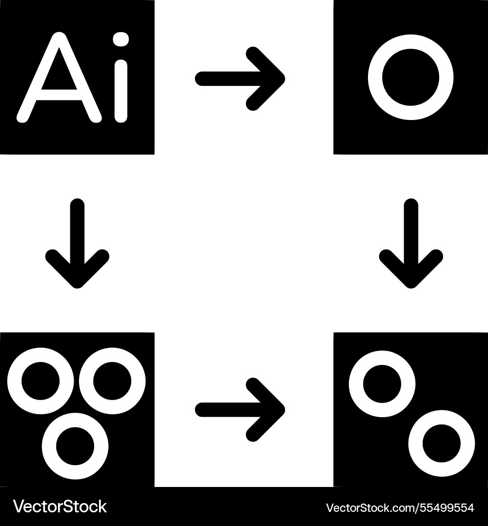 Generative ai workflow icon Vector Image