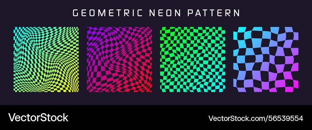 Groovy Checkered Pattern - Retro & Colorful vector image