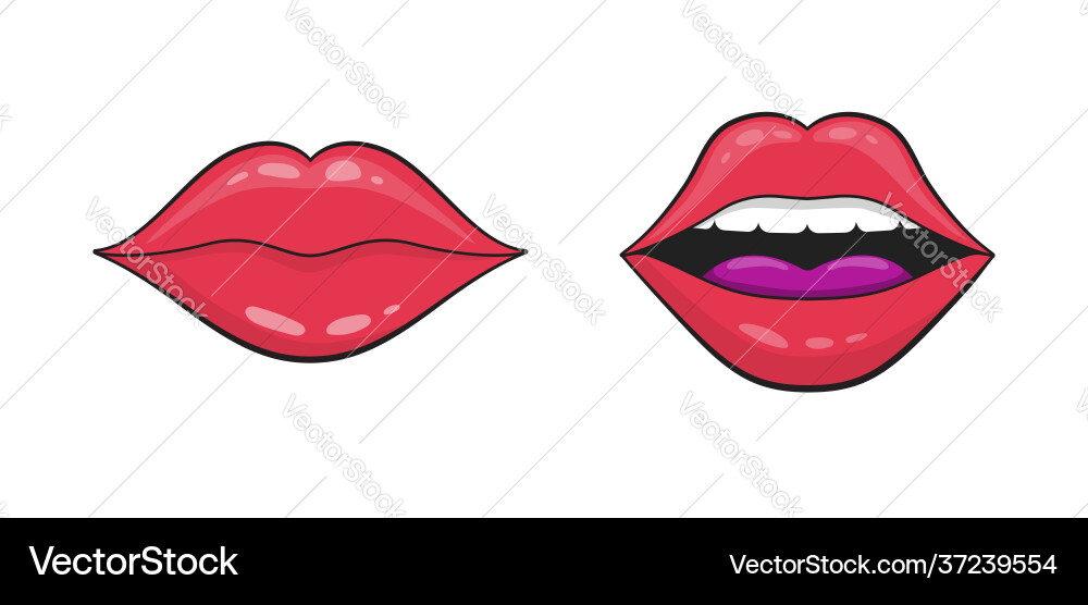 Lippen für Kuss rote sexy Lippen Mund Liebe Lächeln Lippen für Kuss rote sexy Lippen Mund Liebe Lächeln vektorbild