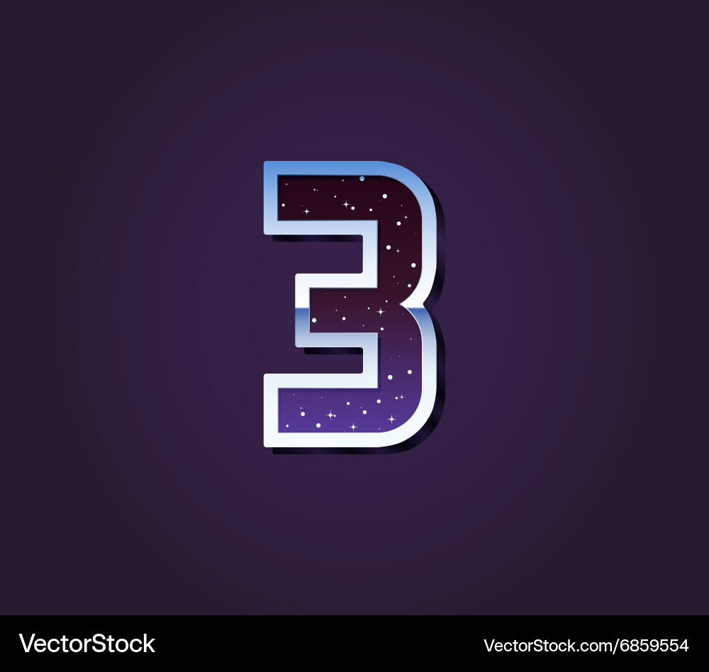 Universe 80s retro sci-fi font digit number Vector Image