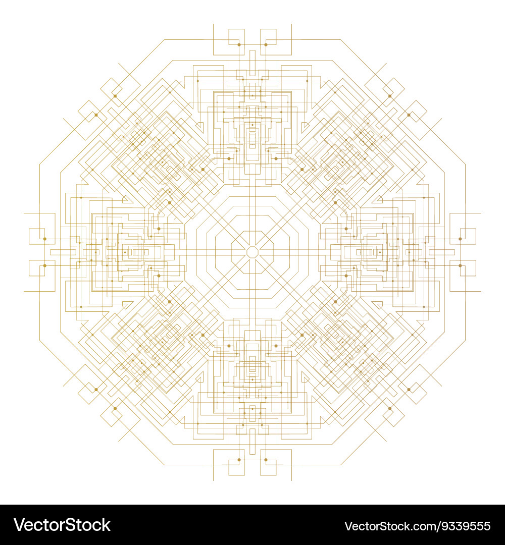 Abstract round technology pattern isolated vector image