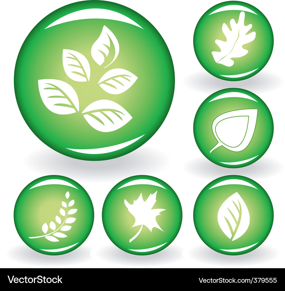 Colorful Leaf Buttons Vector Image