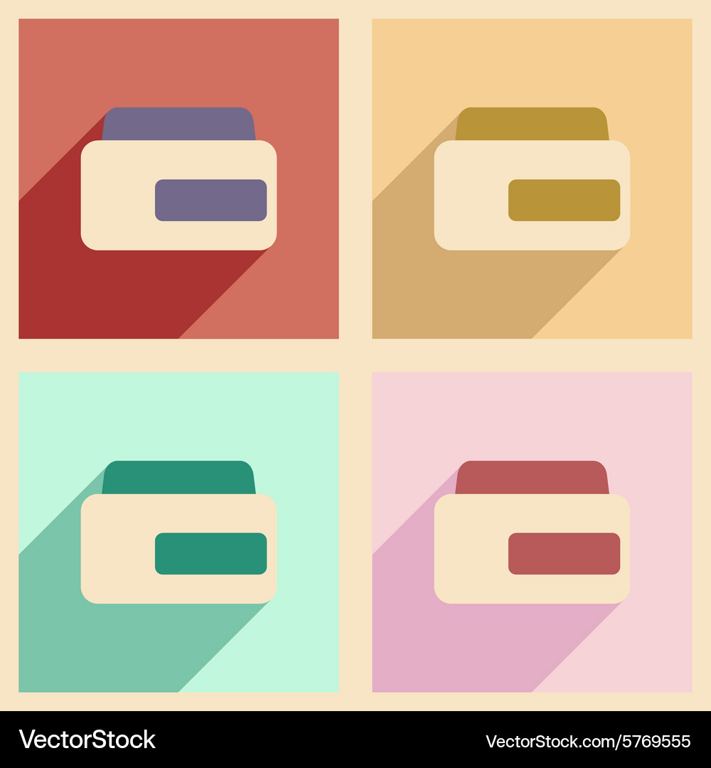 Flat with shadow concept and mobile application Vector Image