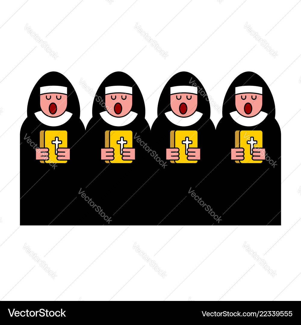 Nun Chor katholische religiöse Frau Mönch Nun Chor katholische religiöse Frau Mönch vektorbild