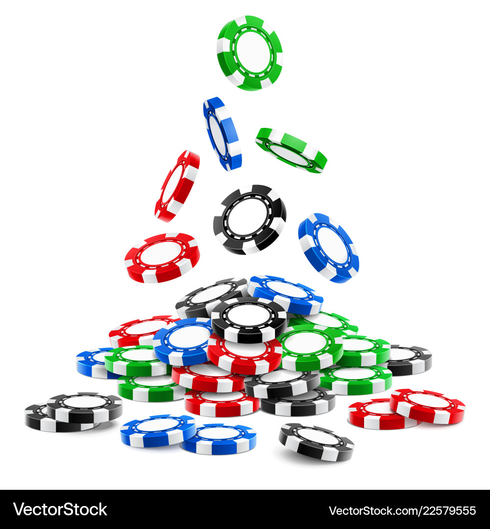 Pile von 3d Glücksspiel-Tokens oder Haufen Casino-Chips Pile von 3d Glücksspiel-Tokens oder Haufen Casino-Chips vektorbild