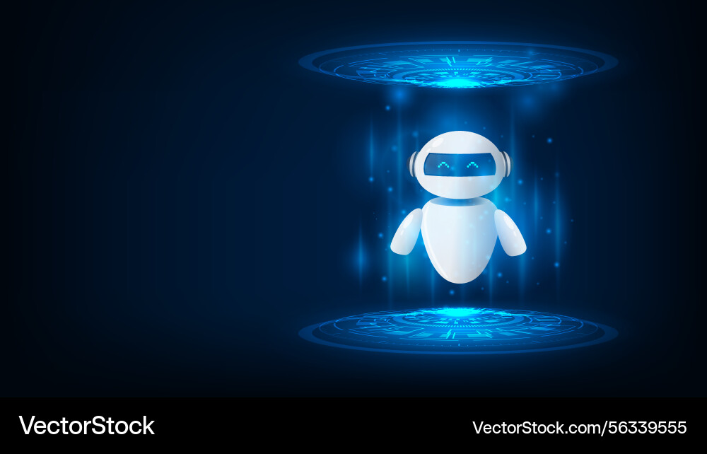 Technology chatbot assistant with tech circuit Technology chatbot assistant with tech circuit vector image
