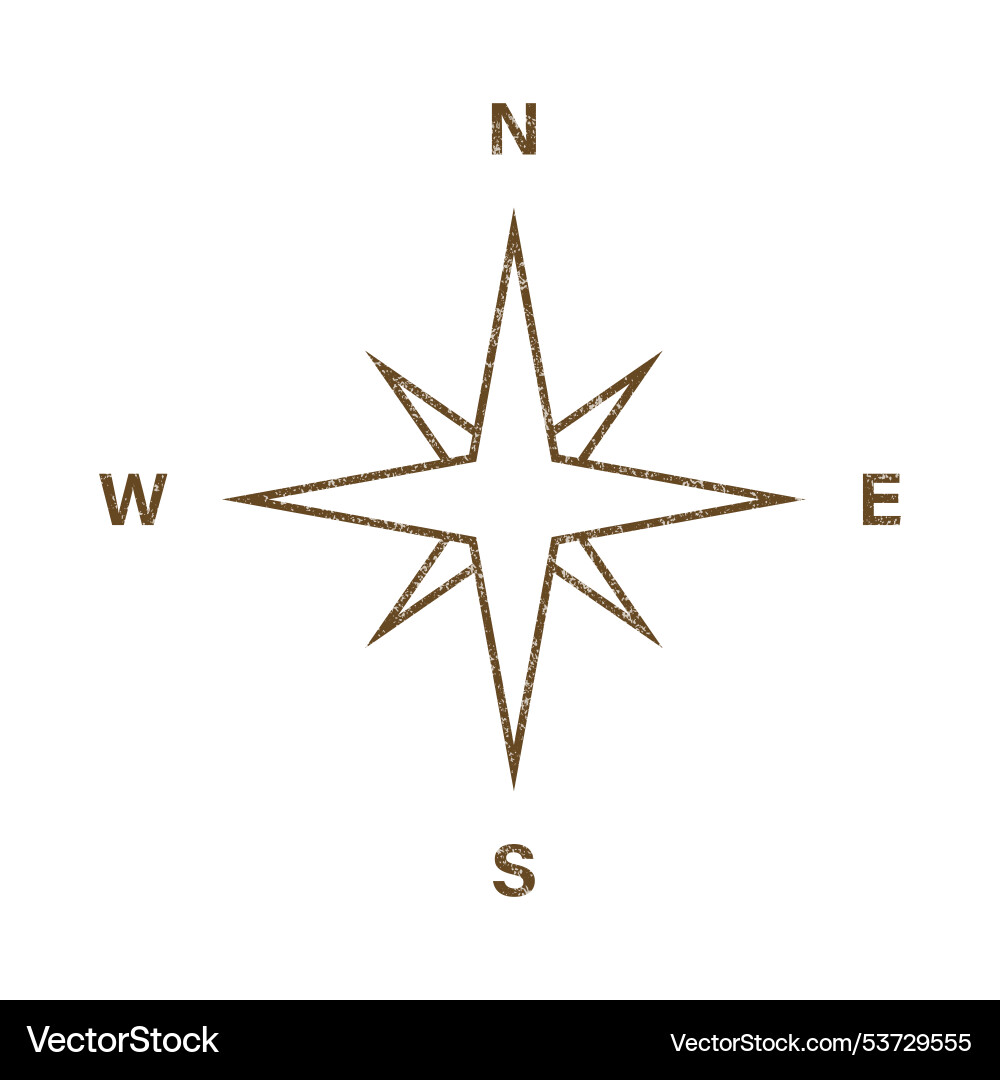 Vintage wind rose symbol compass icon Vintage wind rose symbol compass icon vector image