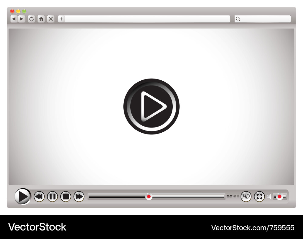 Web Browser Video Controls vector image