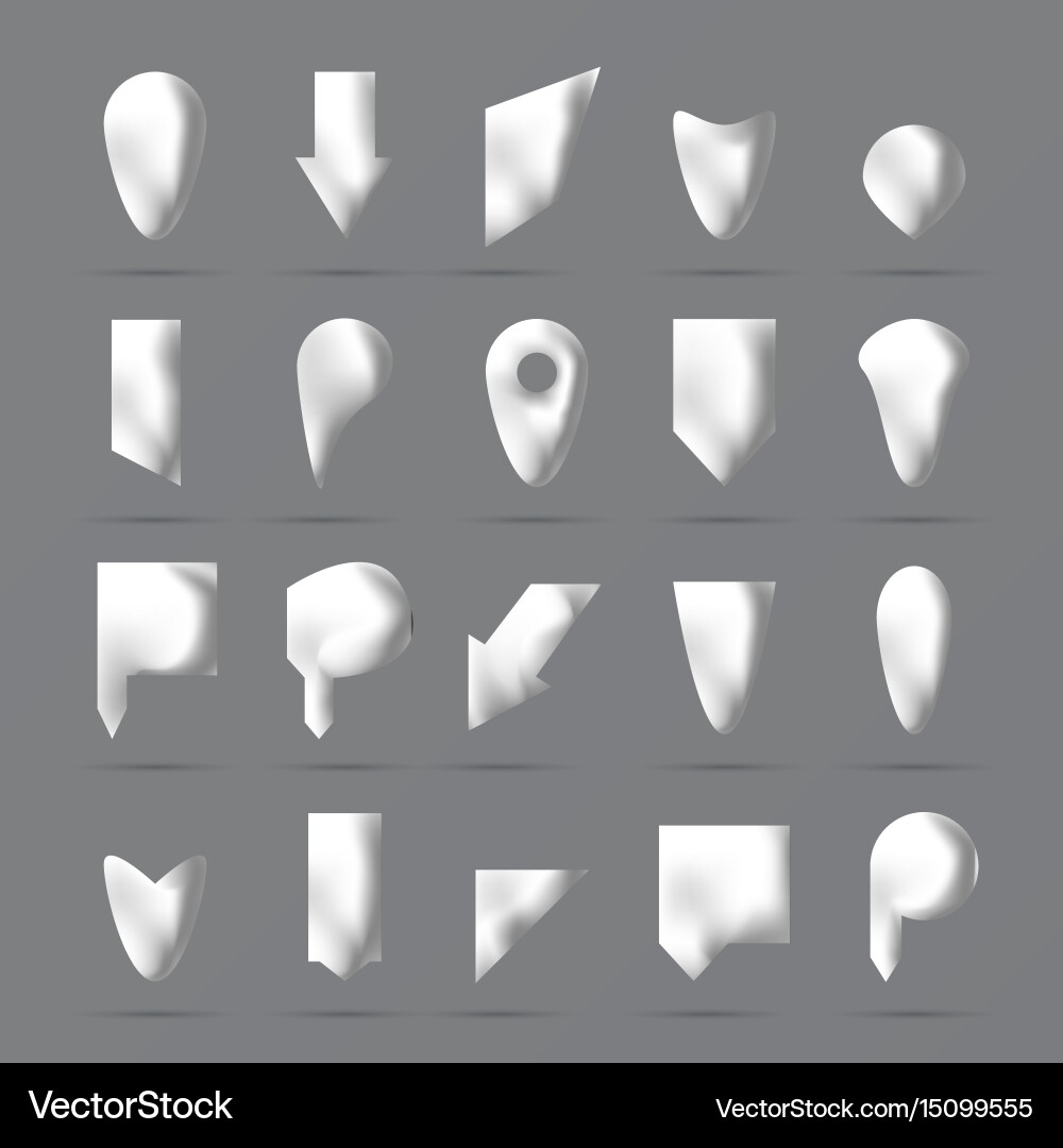 White paper or bone pointers set Vector Image
