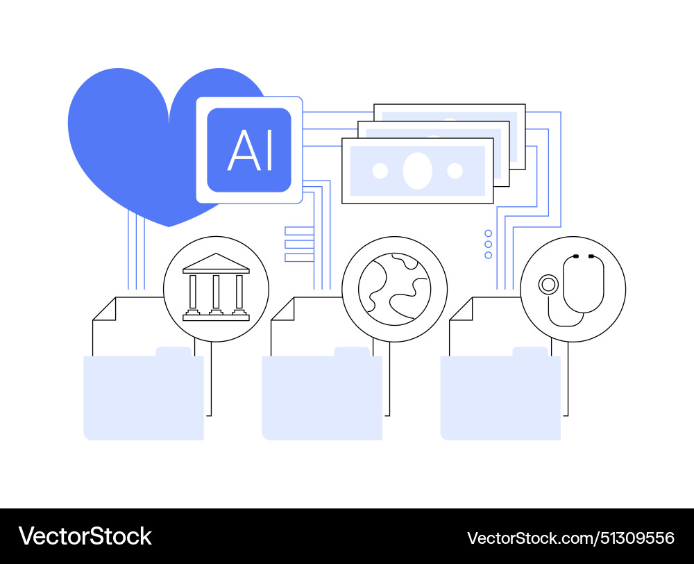 Ai-streamlined resource allocation abstract Ai-streamlined resource allocation abstract vector image