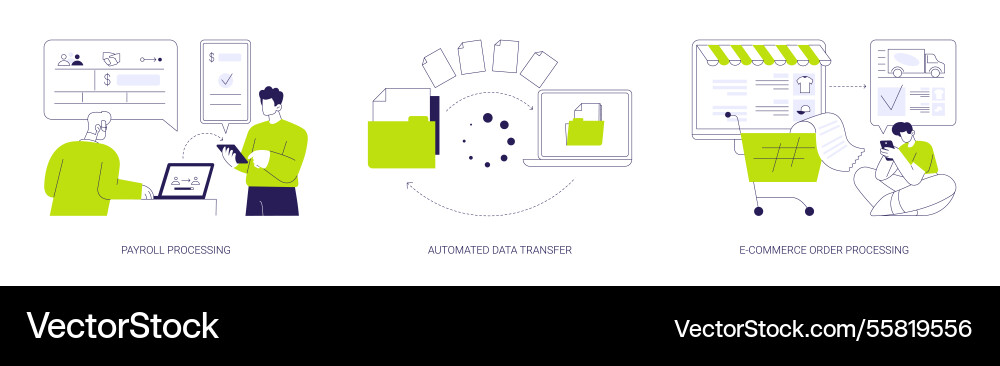 Automated business processes abstract concept Automated business processes abstract concept vector image