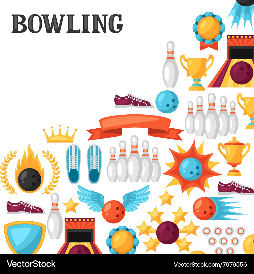 Background with bowling items image Vector Image