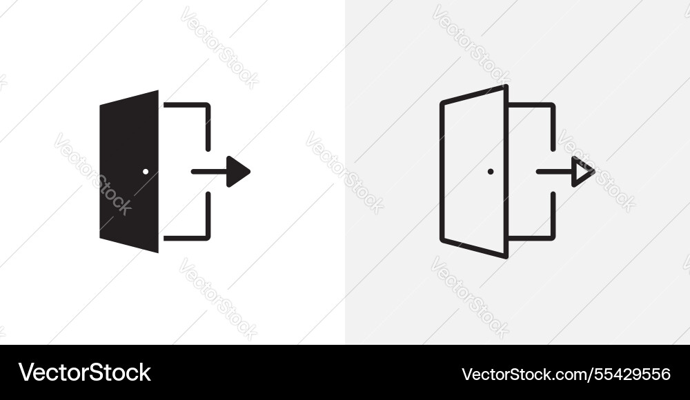 Exit icons pack for apps and ui ux desigs vector image