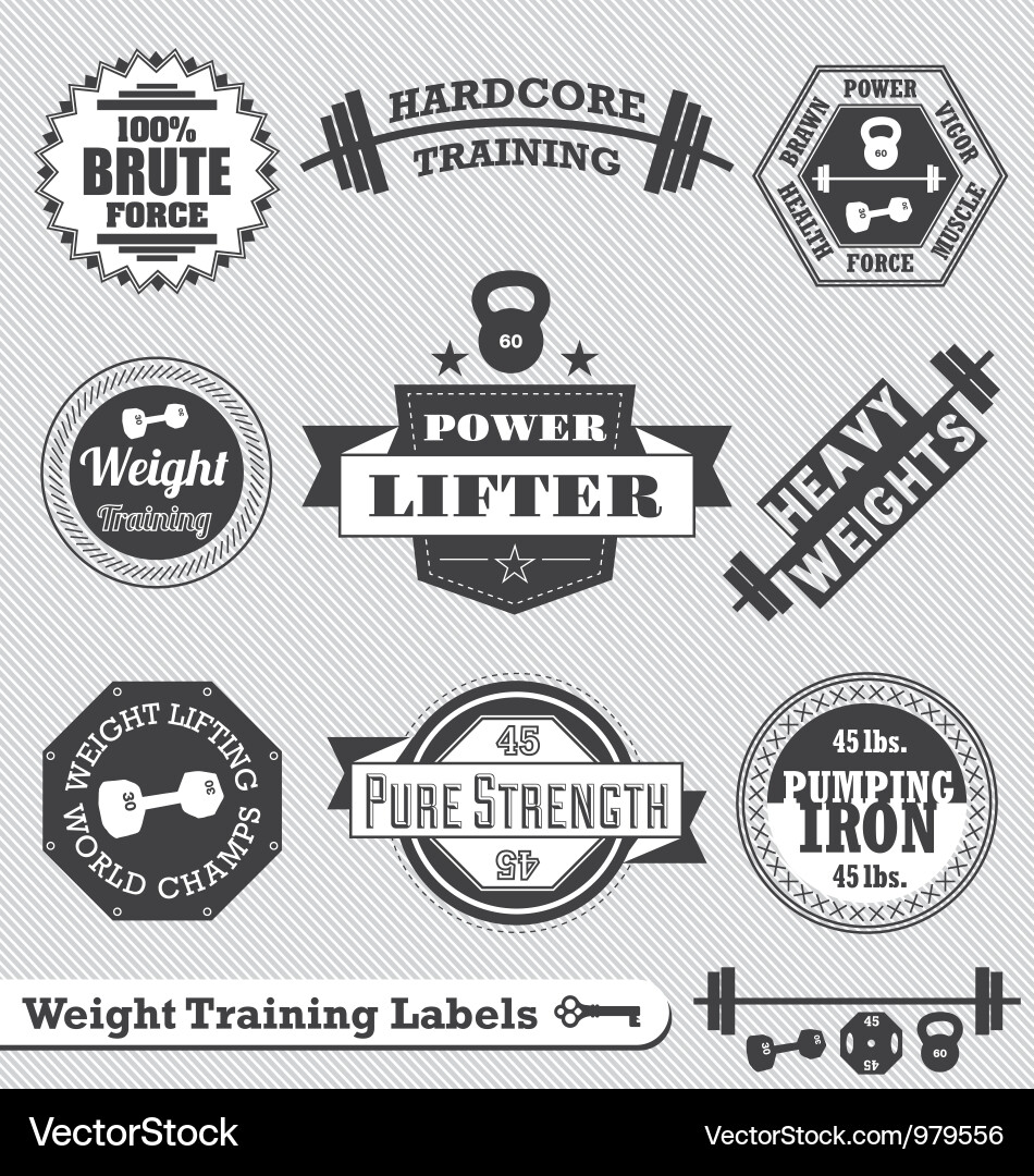 Fitness Labels & Badges Vector Image