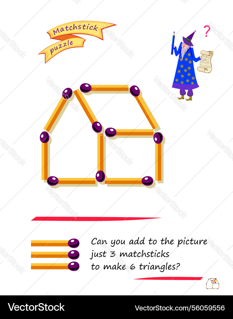 Logic puzzle game with matches for smartest can Logic puzzle game with matches for smartest can vector image