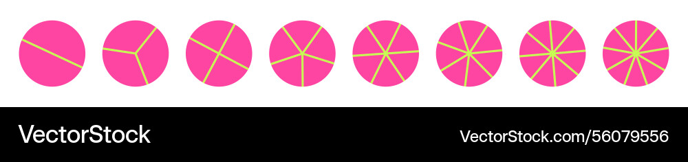 Pink circular percentage chart with segmented vector image