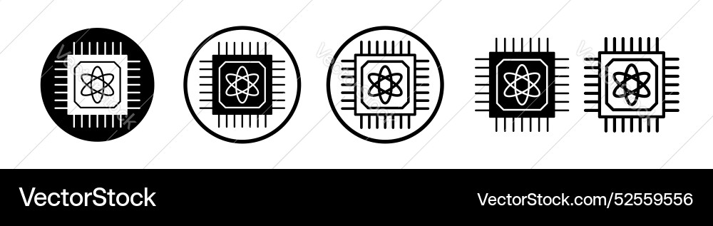 Quantum computing icon set on white background Quantum computing icon set on white background vector image
