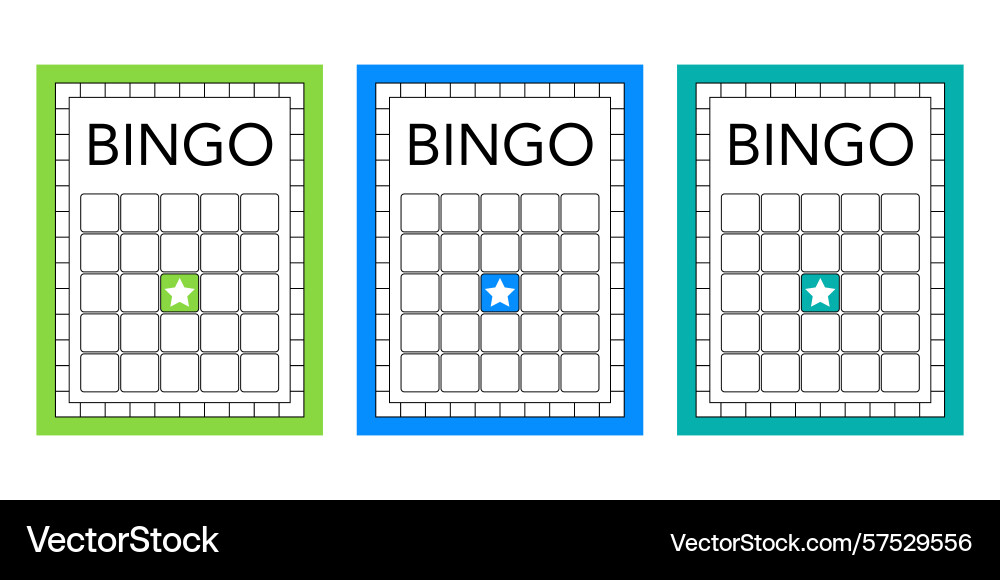 Set of empty bingo templates without digits vector image