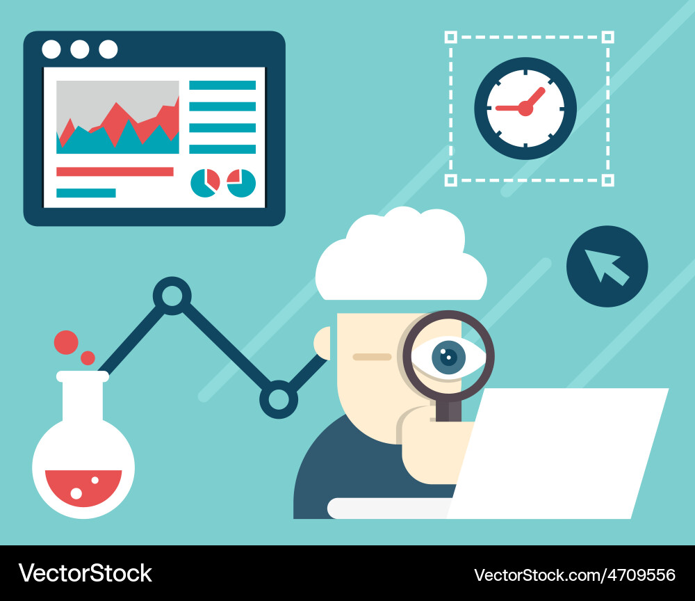 Web analytics information and development vector image
