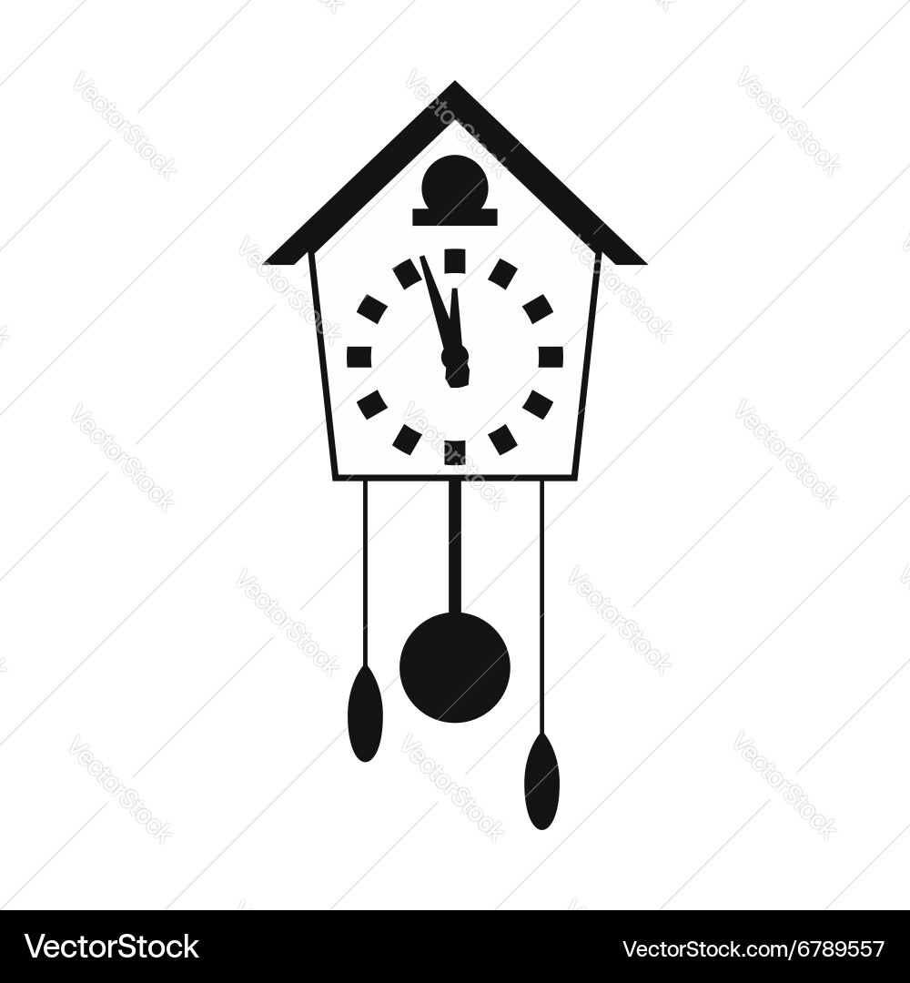 Cuckoo clock simple icon vector image