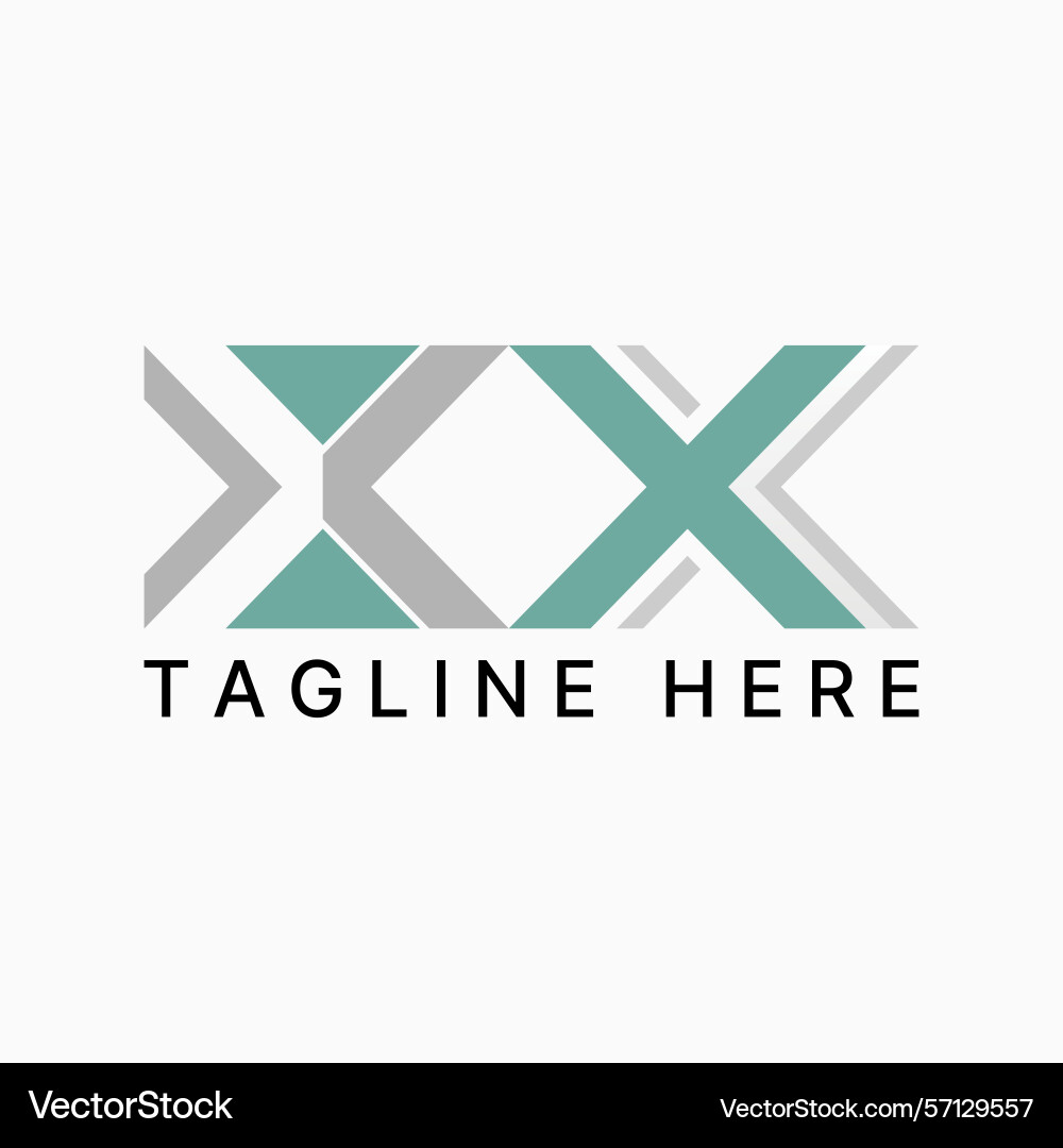 Initial x negative space 3d shadow reflect pers Initial x negative space 3d shadow reflect pers Vector Image