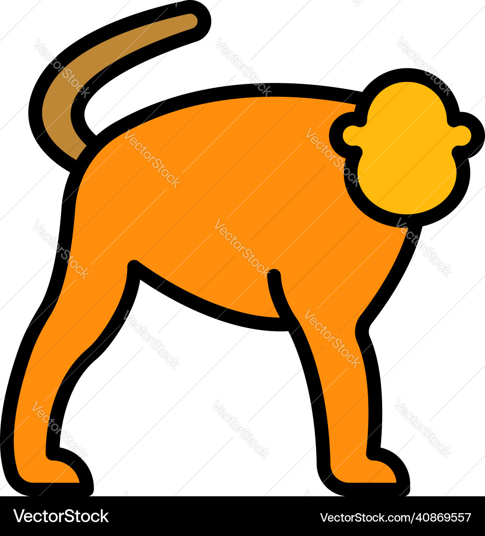 Jungle gibbon icon color outline Jungle gibbon icon color outline vector image