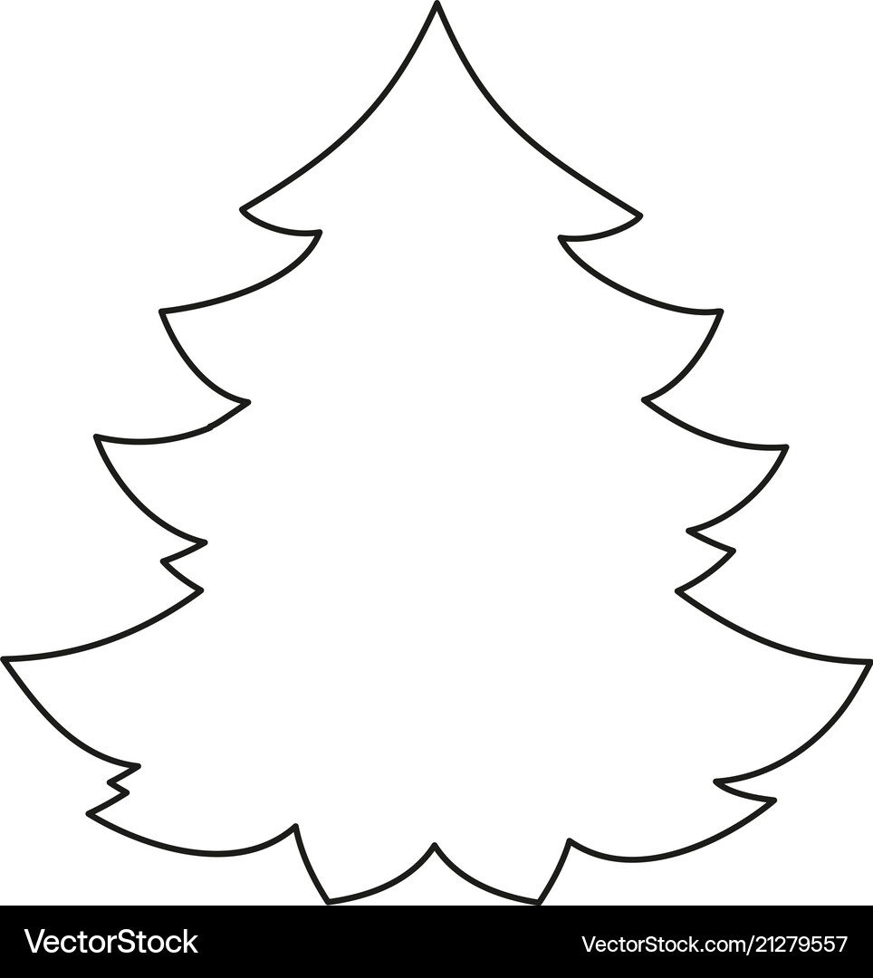 Line art black and white christmas tree – Royalty-Free Vector | VectorStock, image size:964x1080