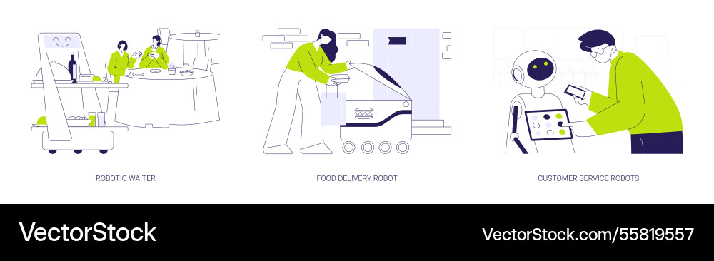 Service robots abstract concept Vector Image