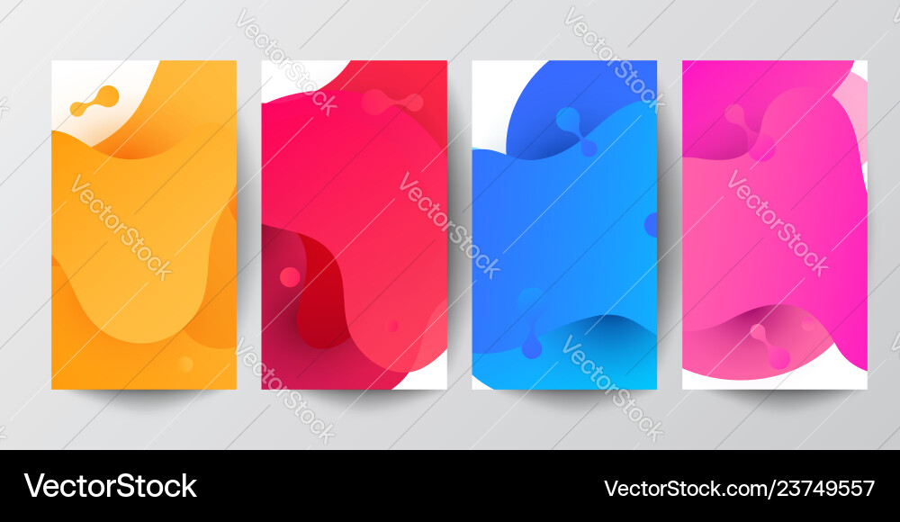 Set of fluid abstract shapes composition banners Set of fluid abstract shapes composition banners Vector Image