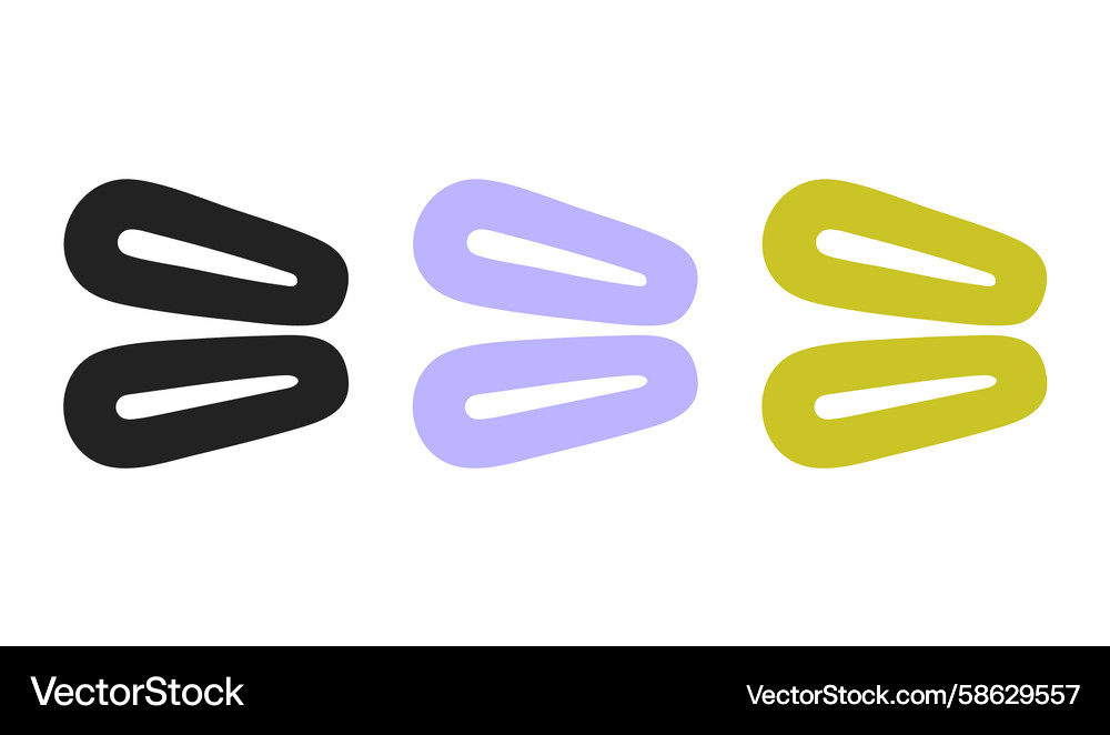 Set of three closed abstract shapes Vector Image