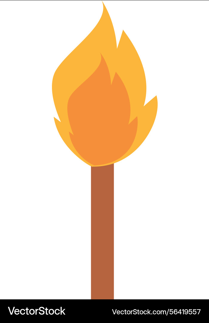 Simple flaming torch icon Vector Image