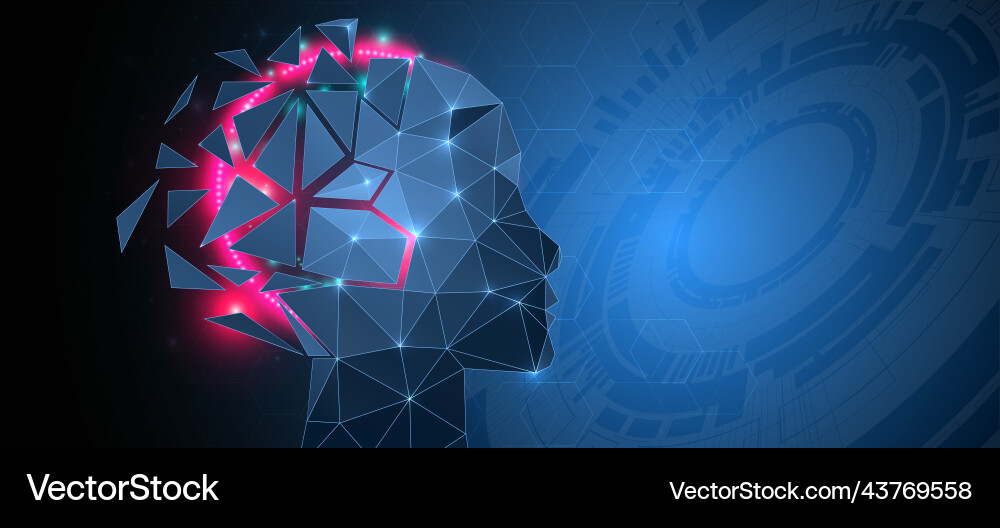 Artificial intelligence ai and big data concept Vector Image