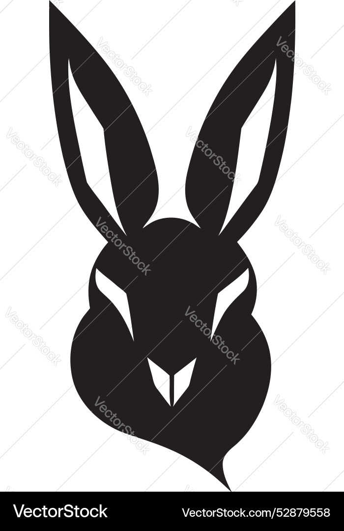 Black rabbit badge premium hare symbolic insignia Vector Image