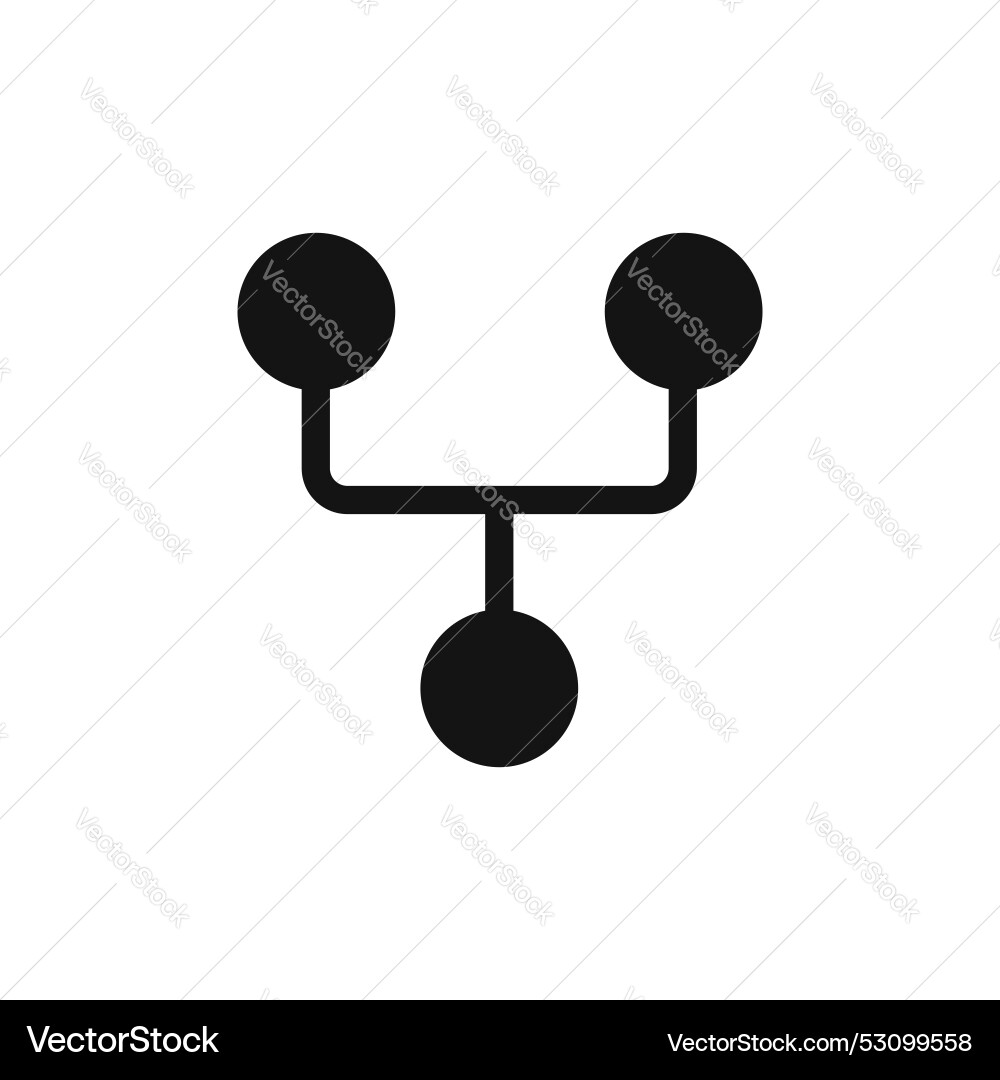 Code fork icon isolated on white background vector image